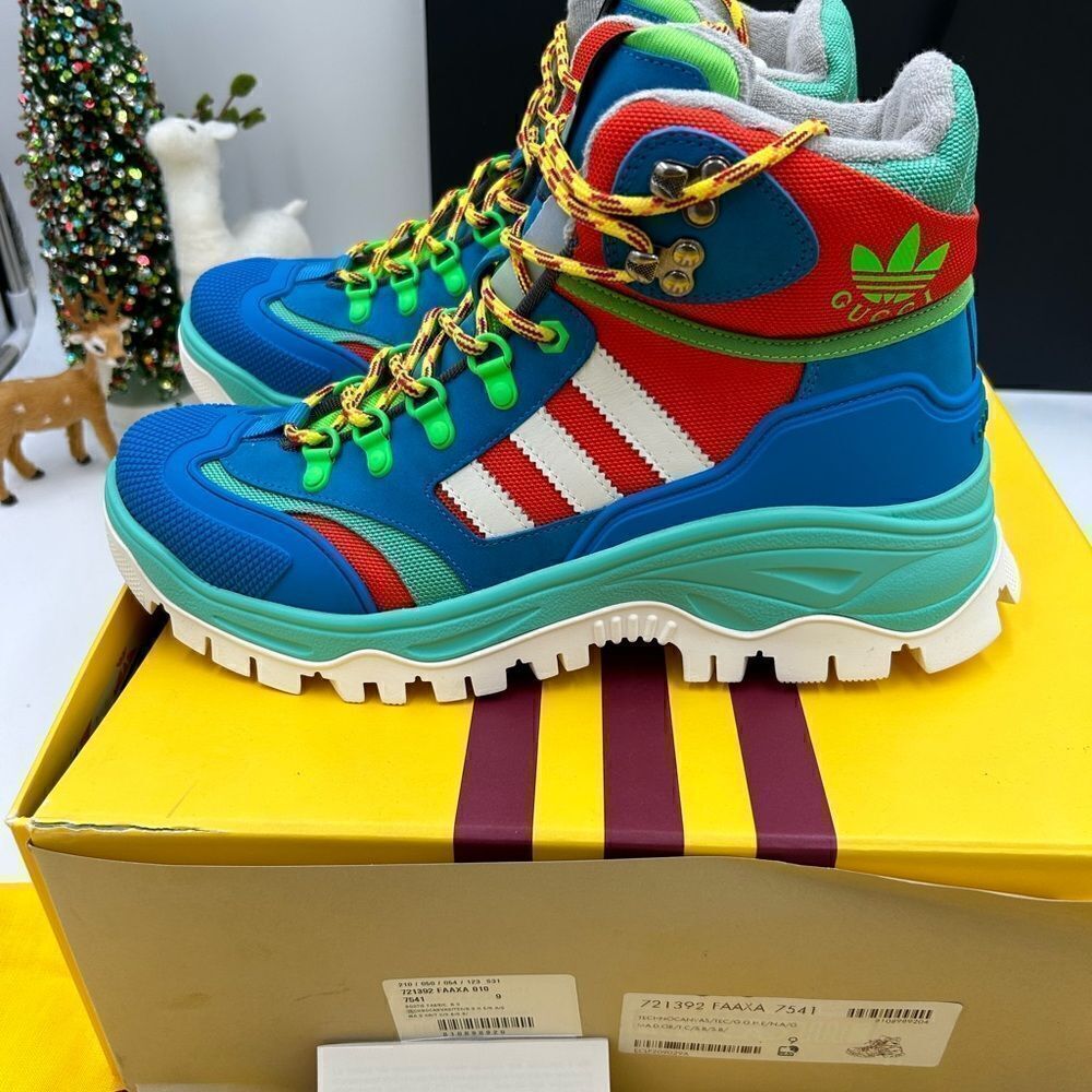 Men’s Gucci, X Adidas, leather training boots size 9, made in Italy - Picture 10 of 11
